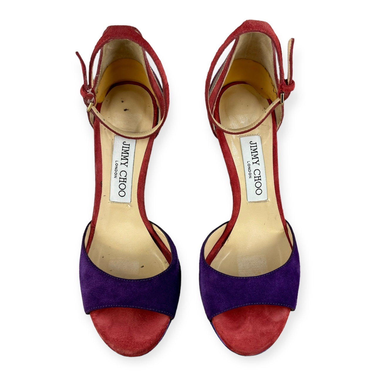 JIMMY CHOO METALLIC Stripe Sandals in Purple Multi | Size 36.5