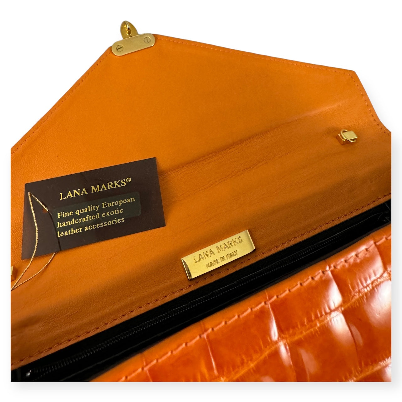 LANA MARKS Addison Clutch in Orange
