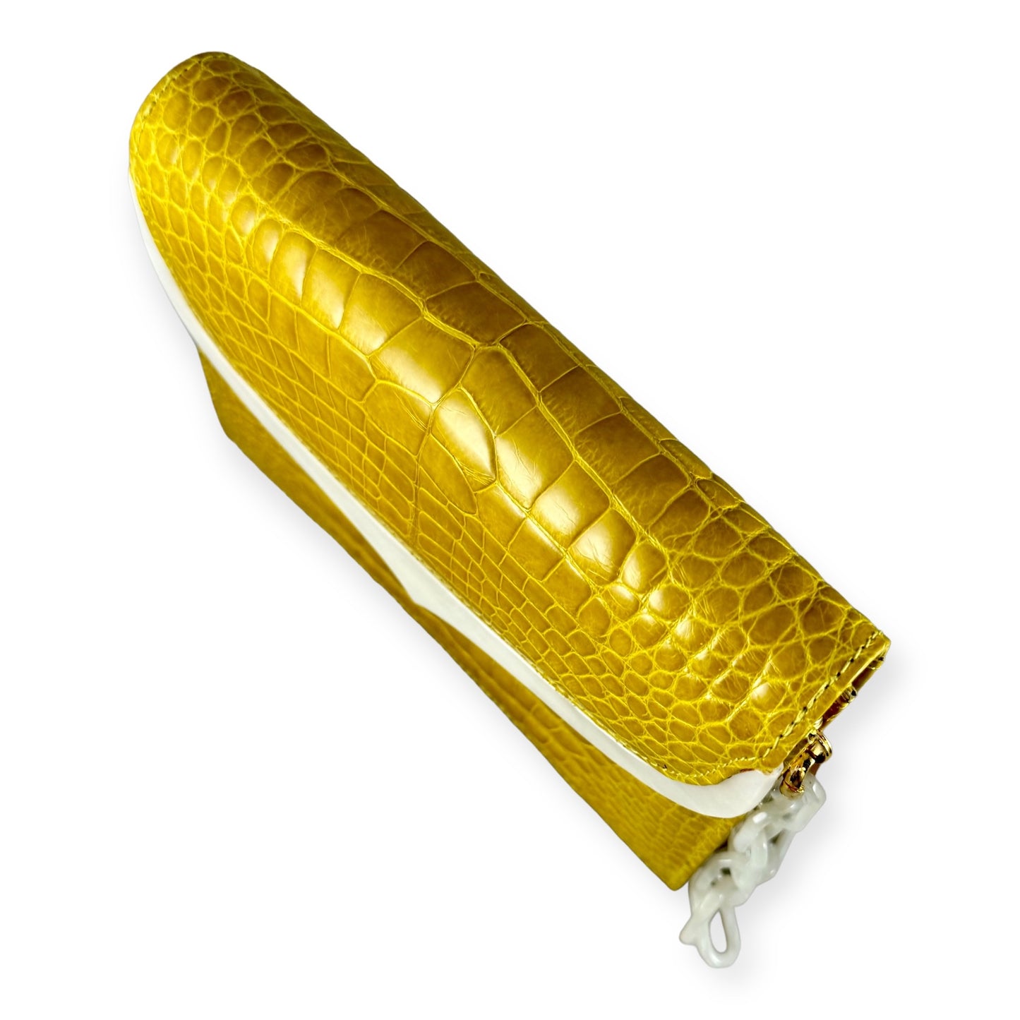 LANA MARKS Alligator MOP Handbag in Yellow