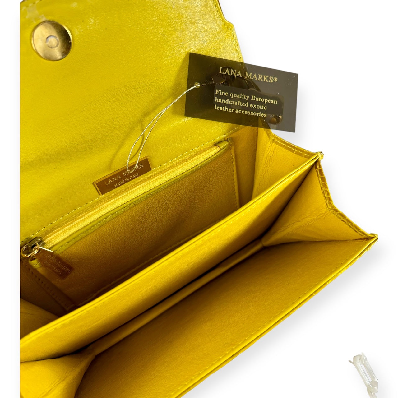 LANA MARKS Alligator MOP Handbag in Yellow