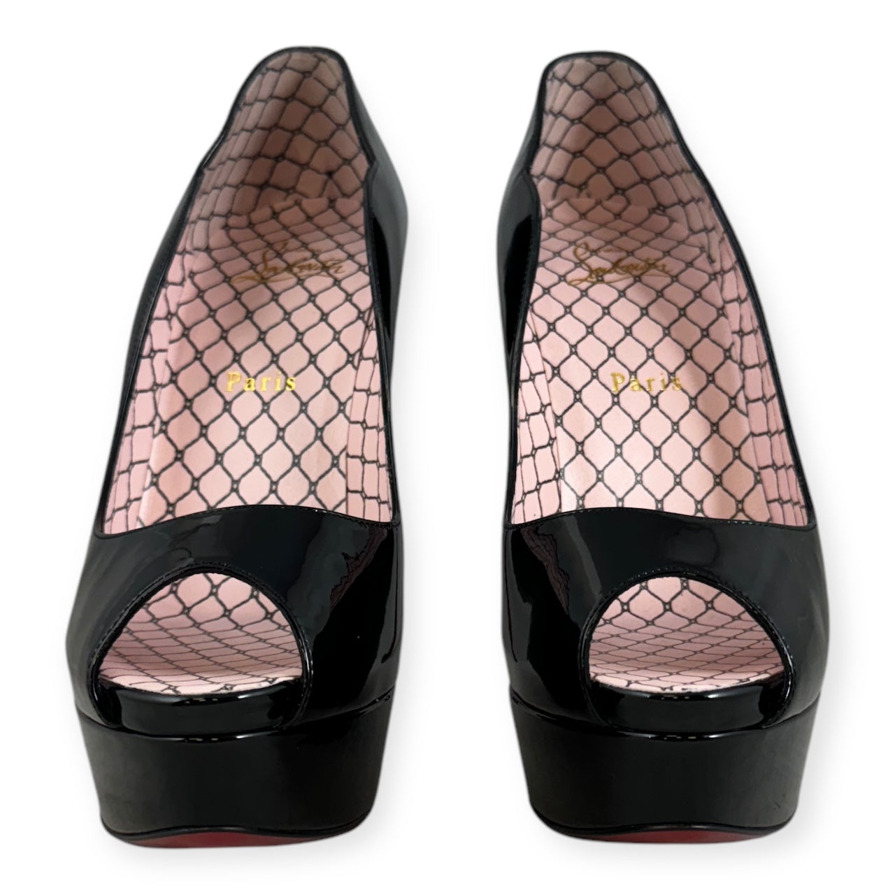 CHRISTIAN LOUBOUTIN Chick Up Alta Pumps in Black | Size 39.5