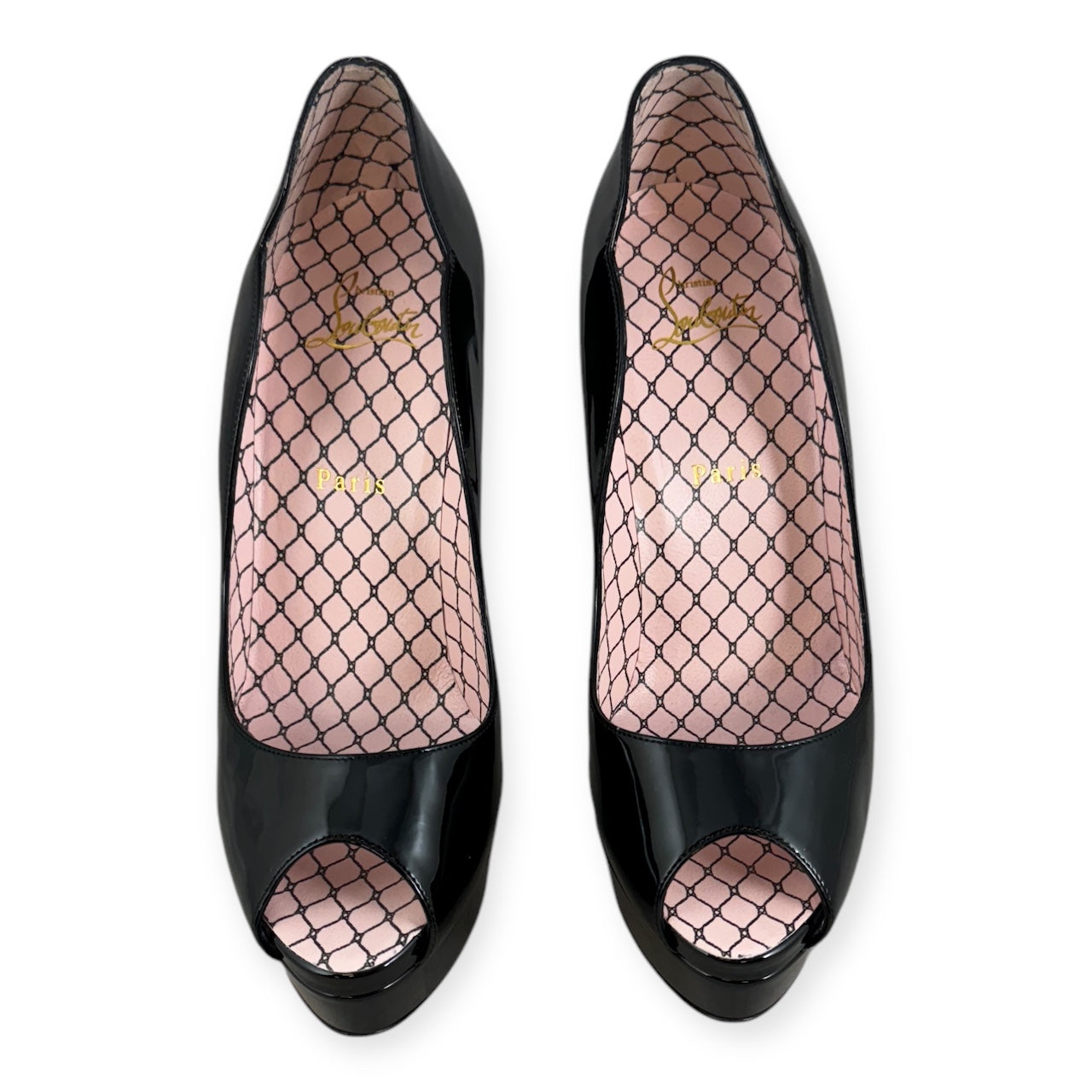 CHRISTIAN LOUBOUTIN Chick Up Alta Pumps in Black | Size 39.5