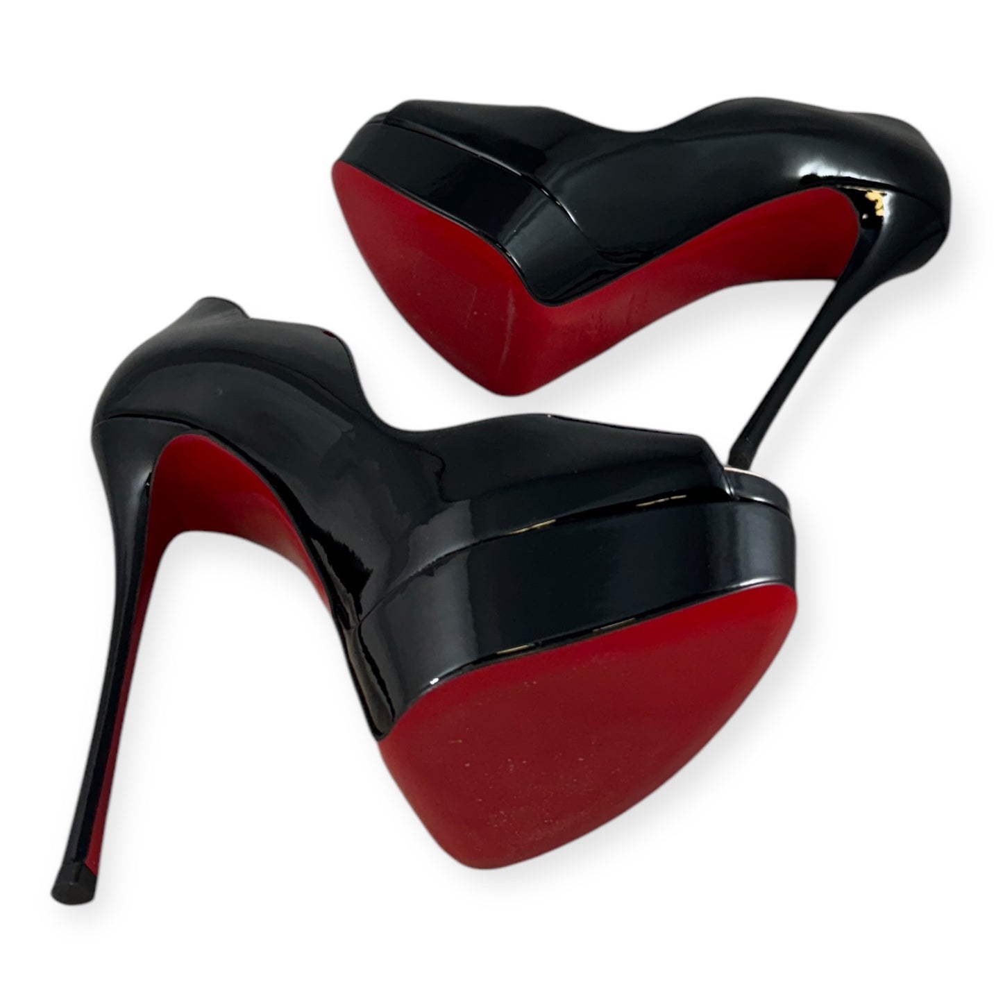 CHRISTIAN LOUBOUTIN Chick Up Alta Pumps in Black | Size 39.5