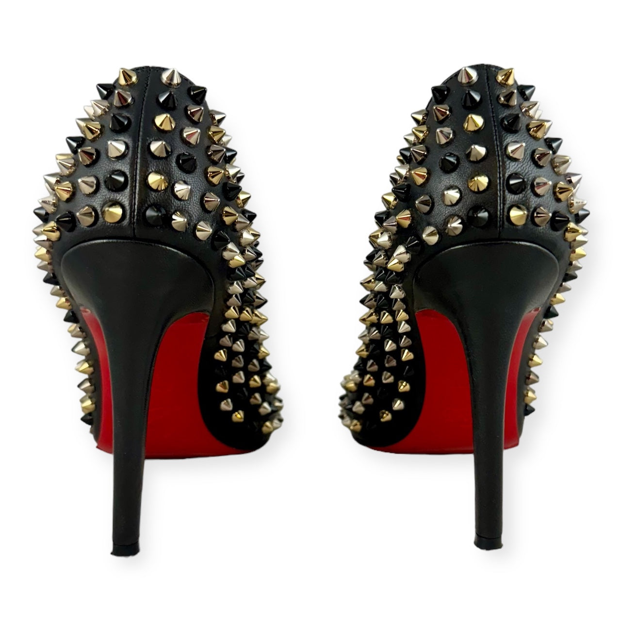 CHRISTIAN LOUBOUTIN Pigalle Spikes Pumps in Black | Size 39.5