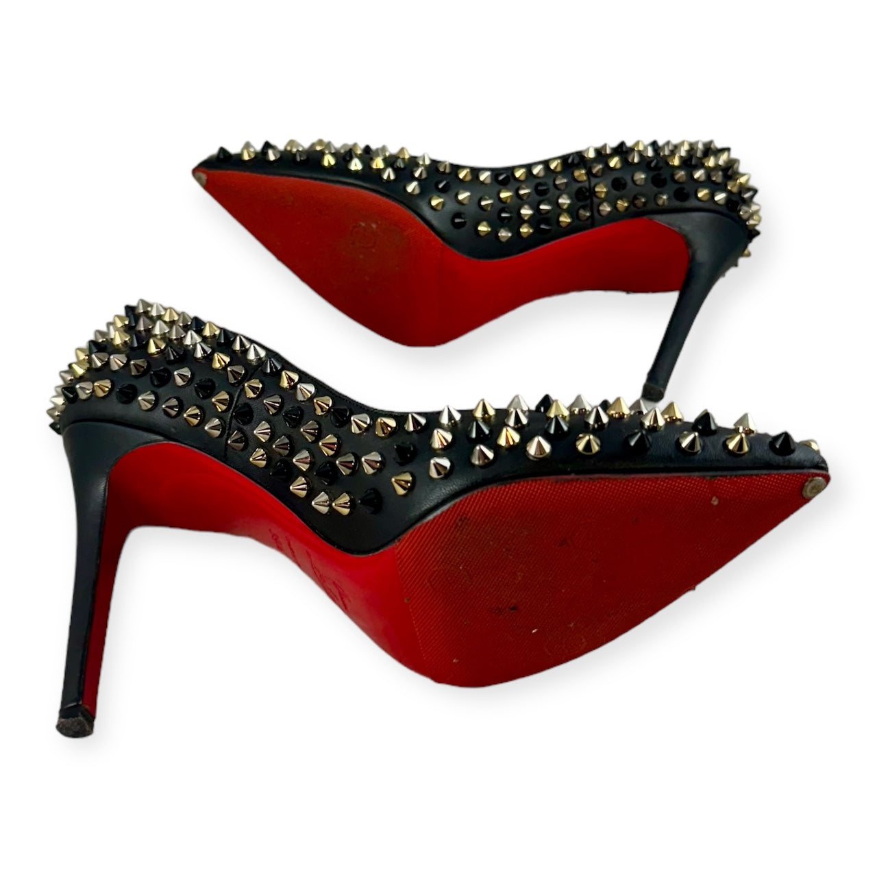 CHRISTIAN LOUBOUTIN Pigalle Spikes Pumps in Black | Size 39.5