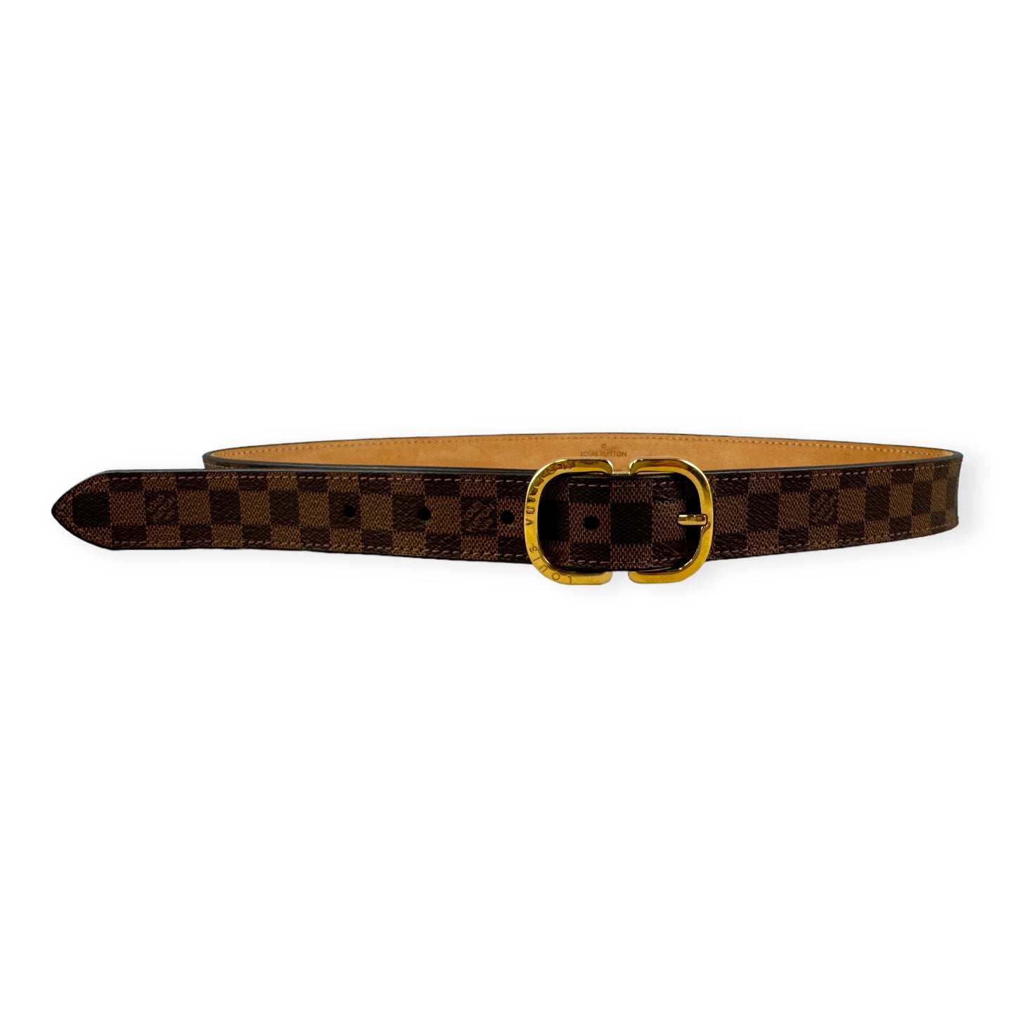 LOUIS VUITTON Damier Belt in Damier Ebene | Size 75/30
