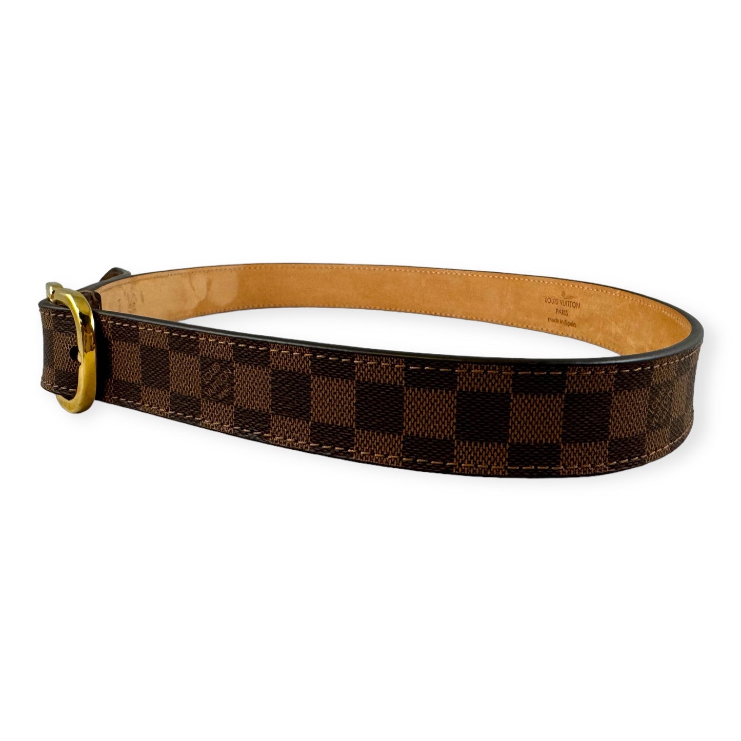 LOUIS VUITTON Damier Belt in Damier Ebene | Size 75/30