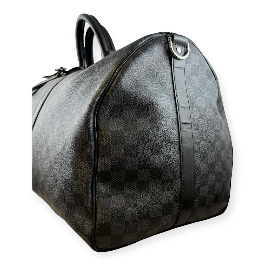 LOUIS VUITTON Keepall Bandouliere 55 Damier Graphite