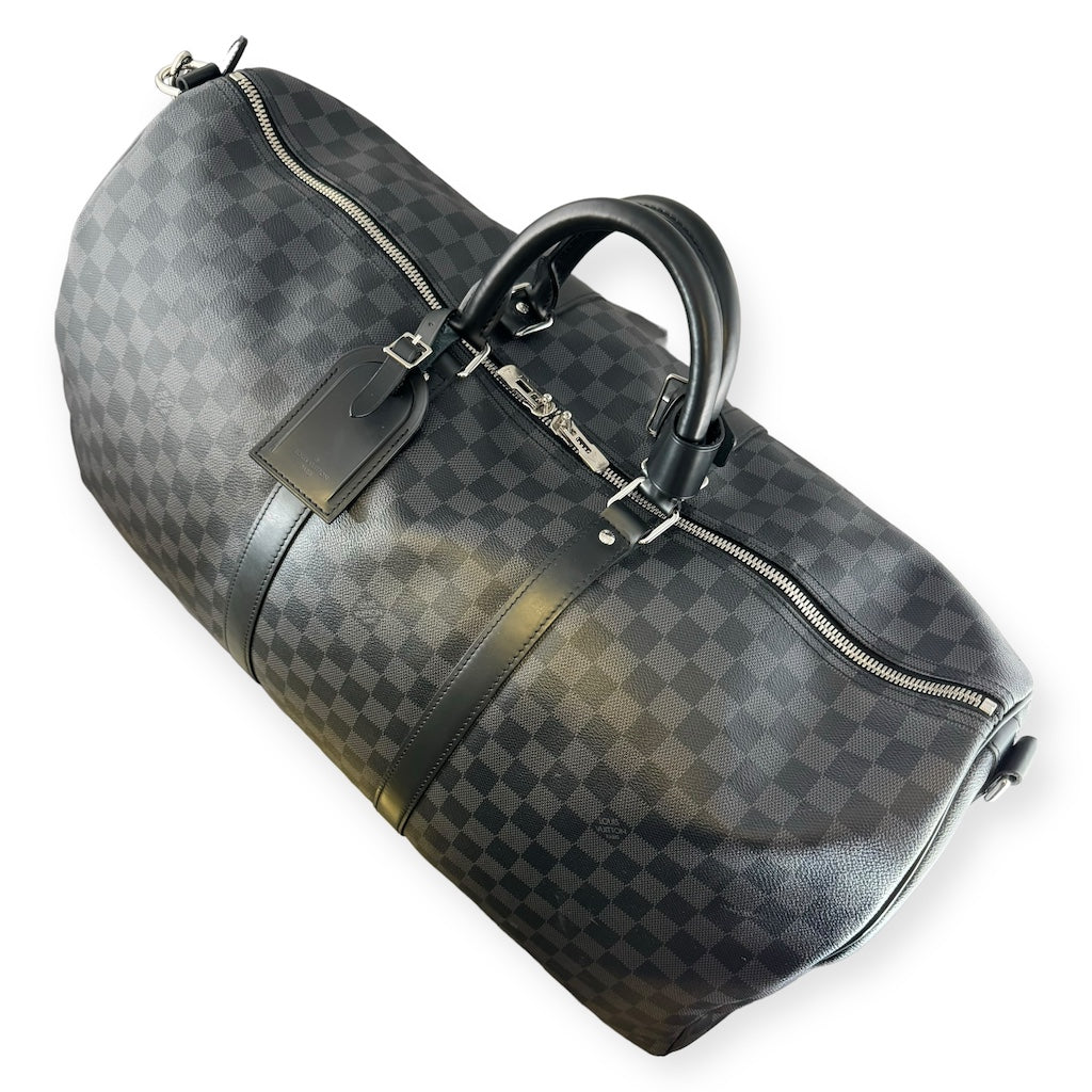 LOUIS VUITTON Keepall Bandouliere 55 Damier Graphite