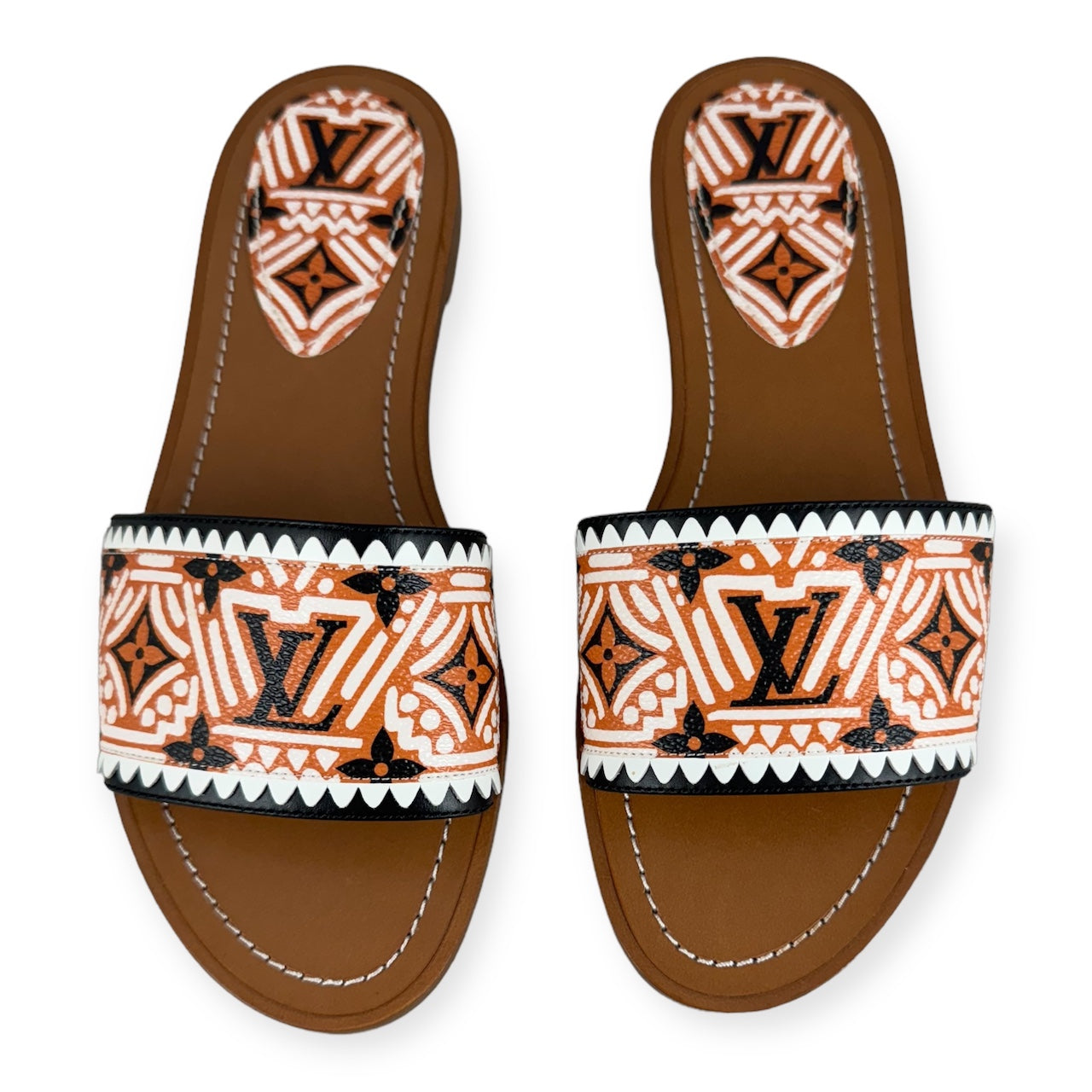 LOUIS VUITTON LV Crafty Lock It Mules in Orange Tan | Size 38