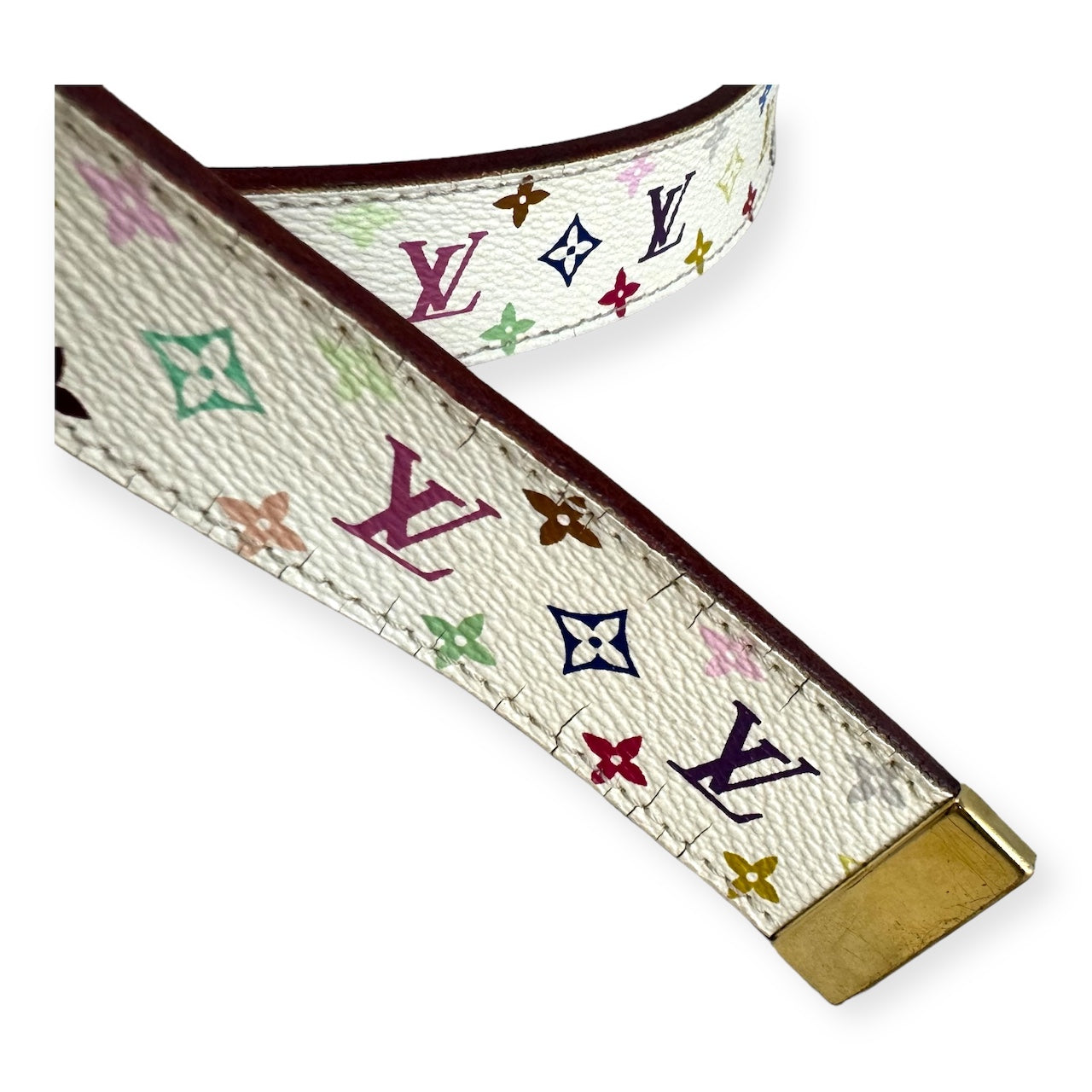 LOUIS VUITTON Monogram Belt in White Multicolor | Size 90/36