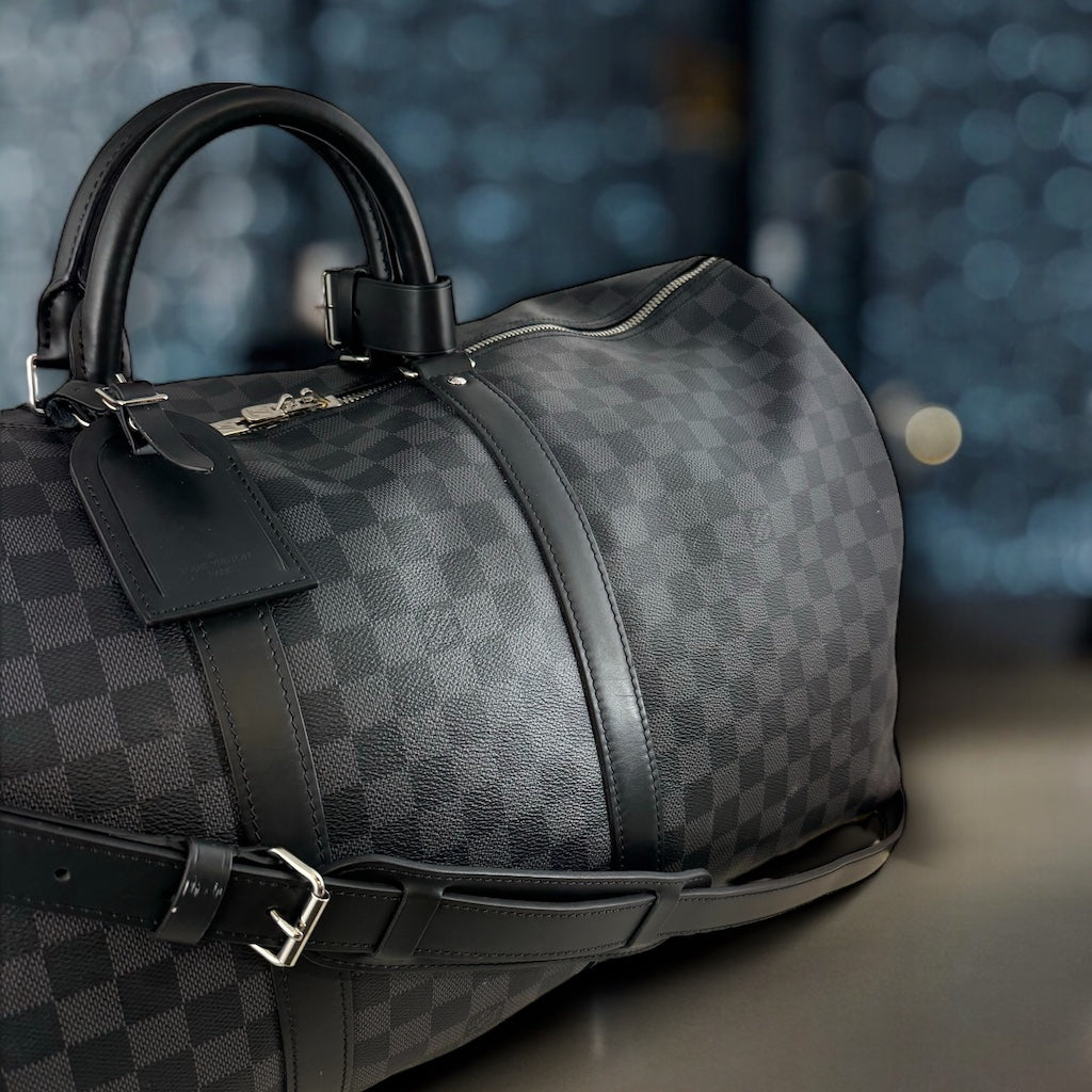 LOUIS VUITTON Keepall Bandouliere 55 Damier Graphite