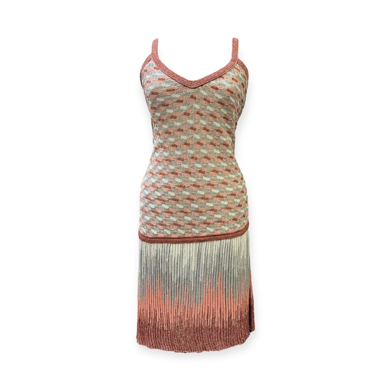 M MISSONI Shimmer Knit Dress Silver Multi | Size 10
