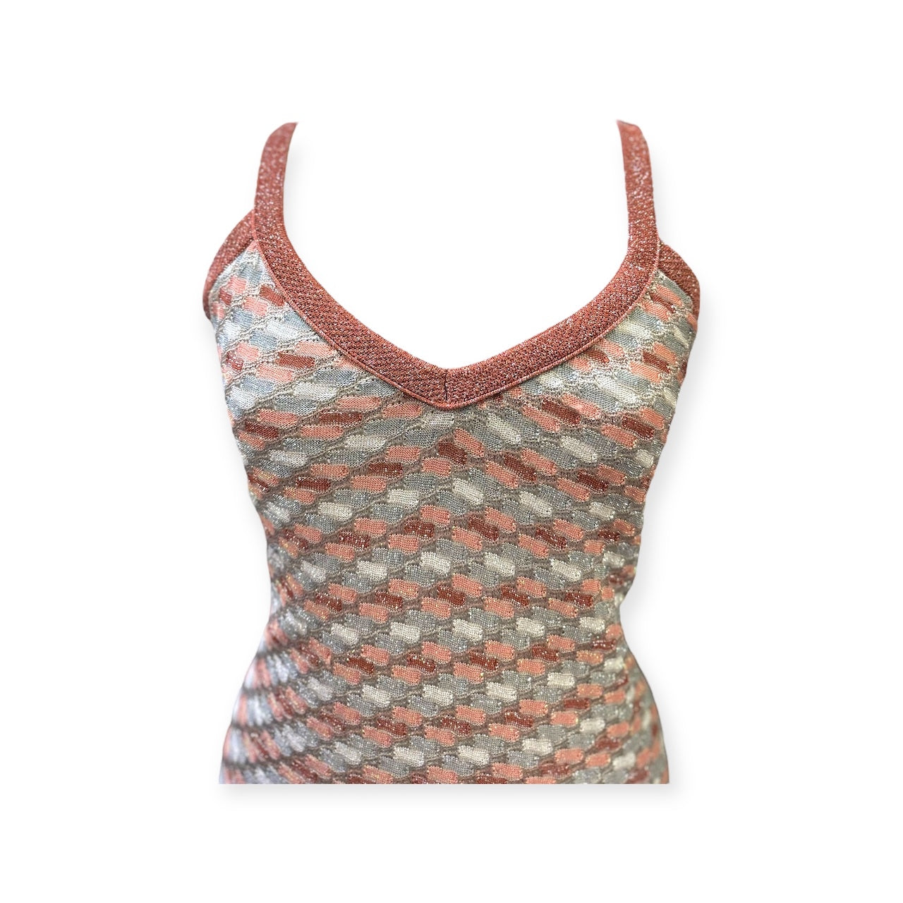 M MISSONI Shimmer Knit Dress Silver Multi | Size 10