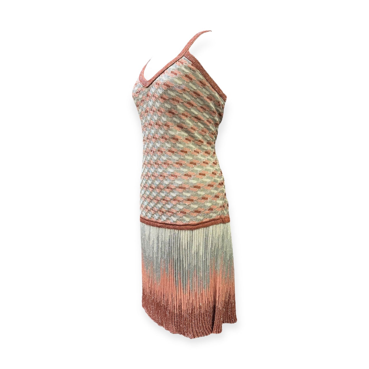 M MISSONI Shimmer Knit Dress Silver Multi | Size 10
