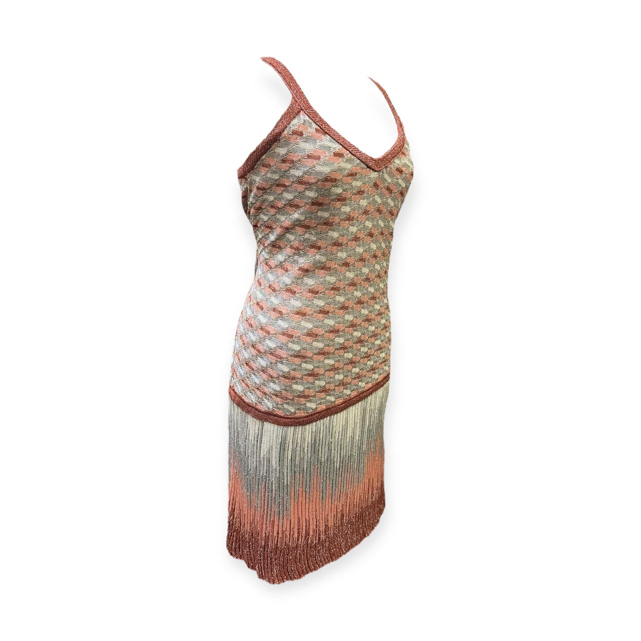 M MISSONI Shimmer Knit Dress Silver Multi | Size 10