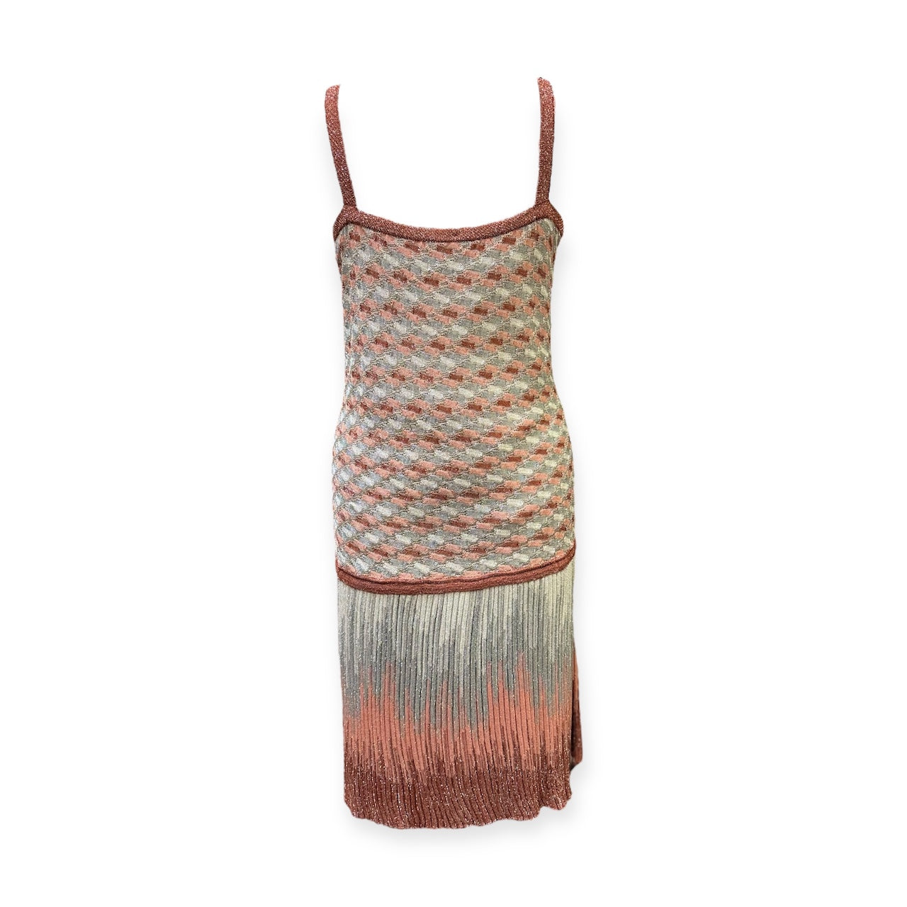 M MISSONI Shimmer Knit Dress Silver Multi | Size 10
