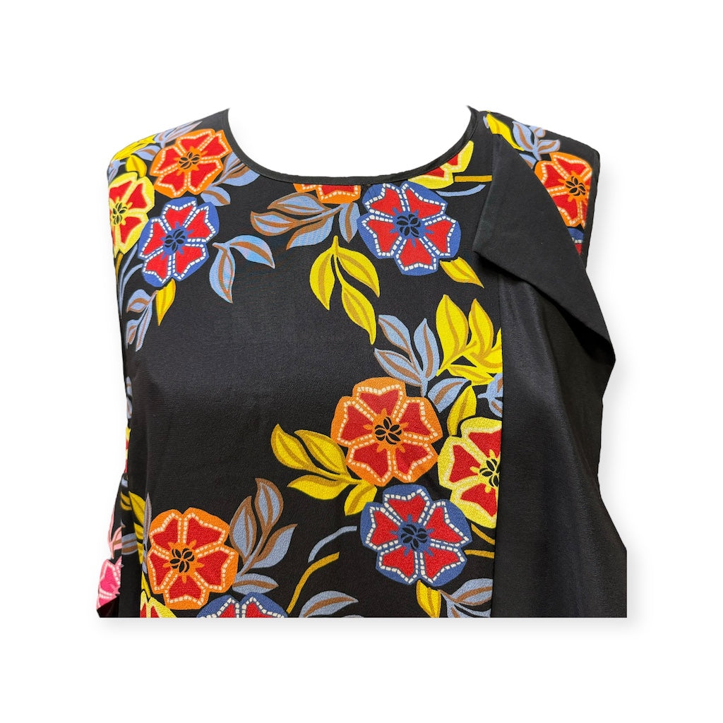 MSGM Floral Dress in Black Multi | Size Medium