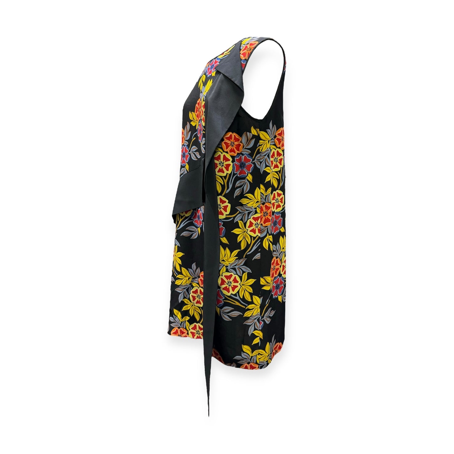 MSGM Floral Dress in Black Multi | Size Medium