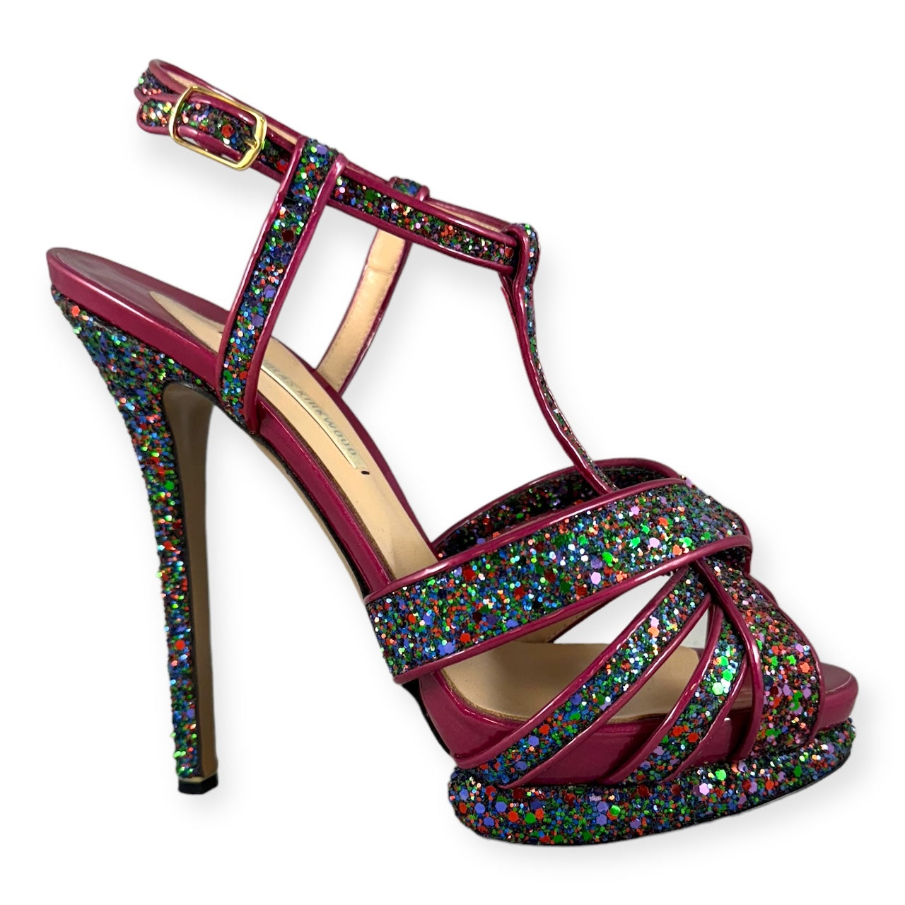 NICHOLAS KIRKWOOD Glitter Sandals in Pink Multi | Size 39.5