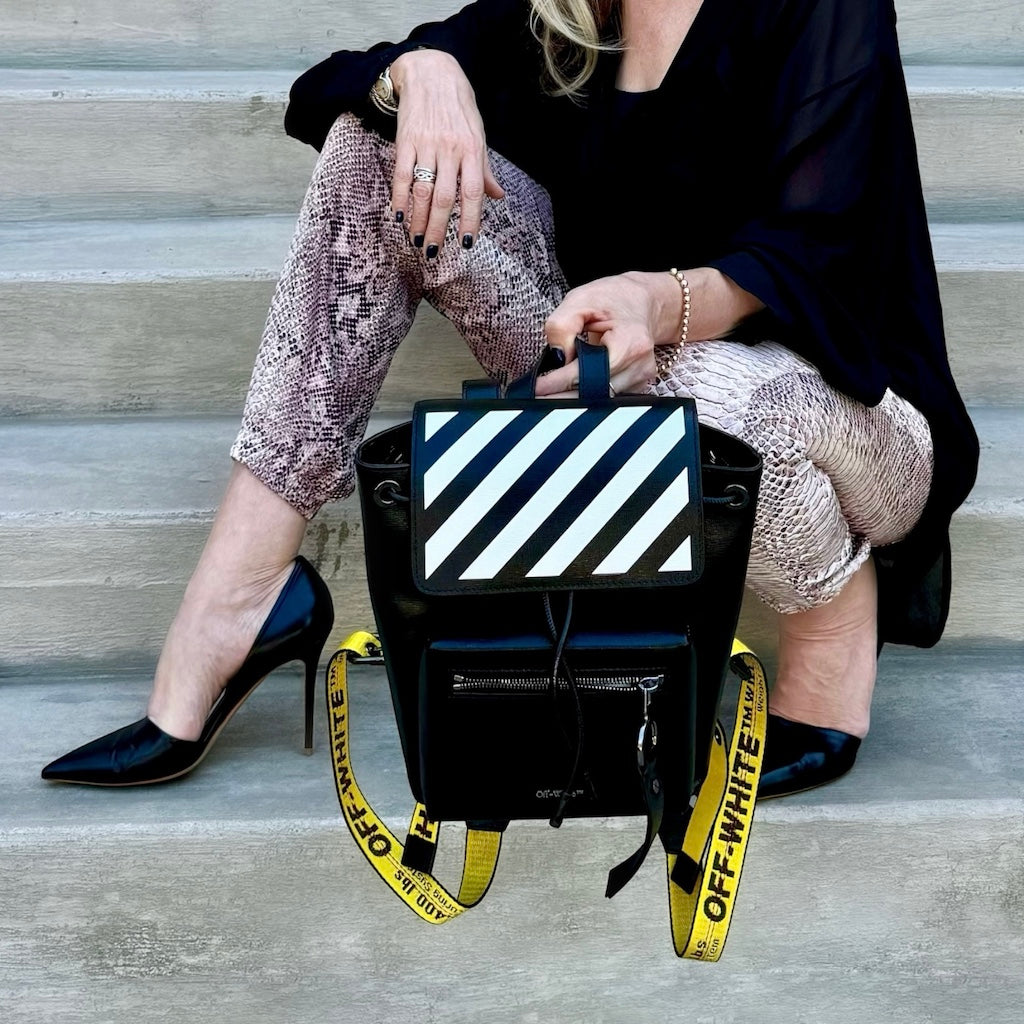 OFF-WHITE Diag Stripe Backpack in Black