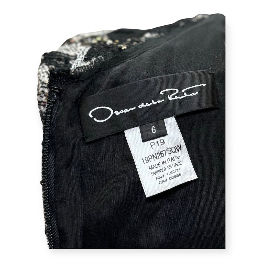 OSCAR DE LA RENTA Sequin Boucle Dress + Cardigan | Size 6