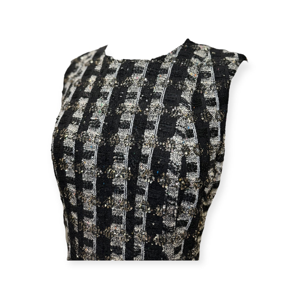 OSCAR DE LA RENTA Sequin Boucle Dress + Cardigan | Size 6