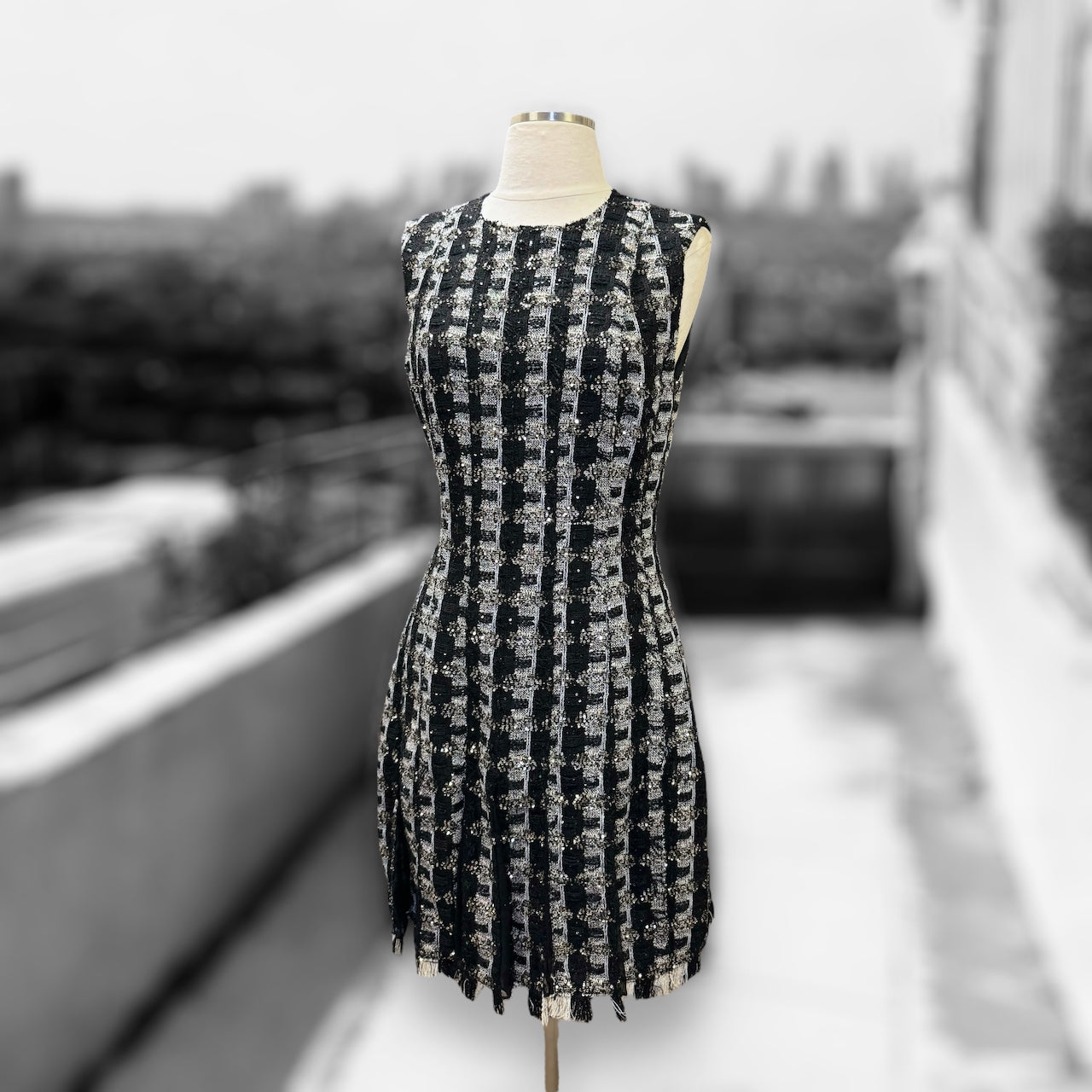OSCAR DE LA RENTA Sequin Boucle Dress + Cardigan | Size 6