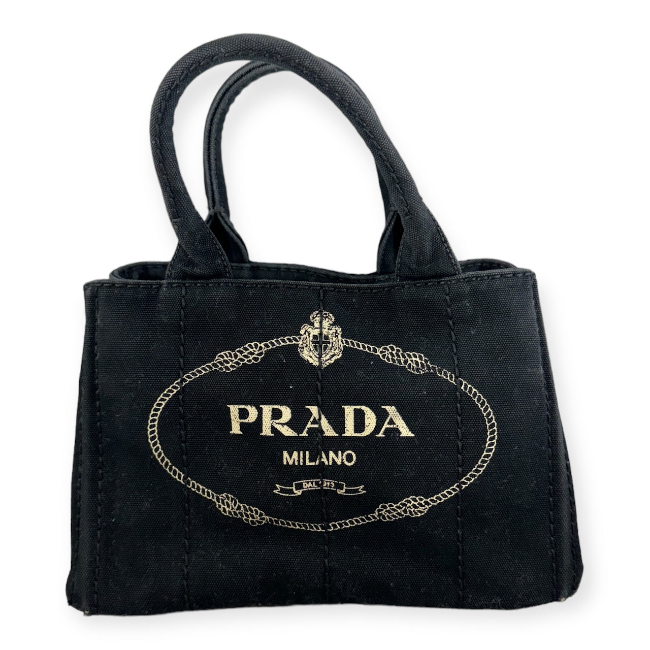 PRADA Canapa Logo Tote in Black
