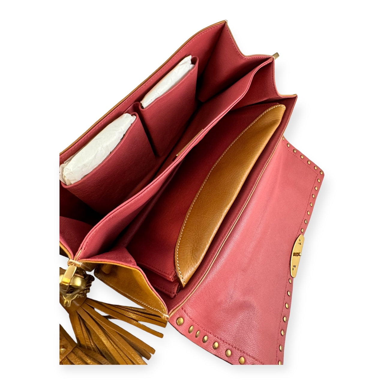 PRADA Studded Chain Shoulder Bag in Scotch