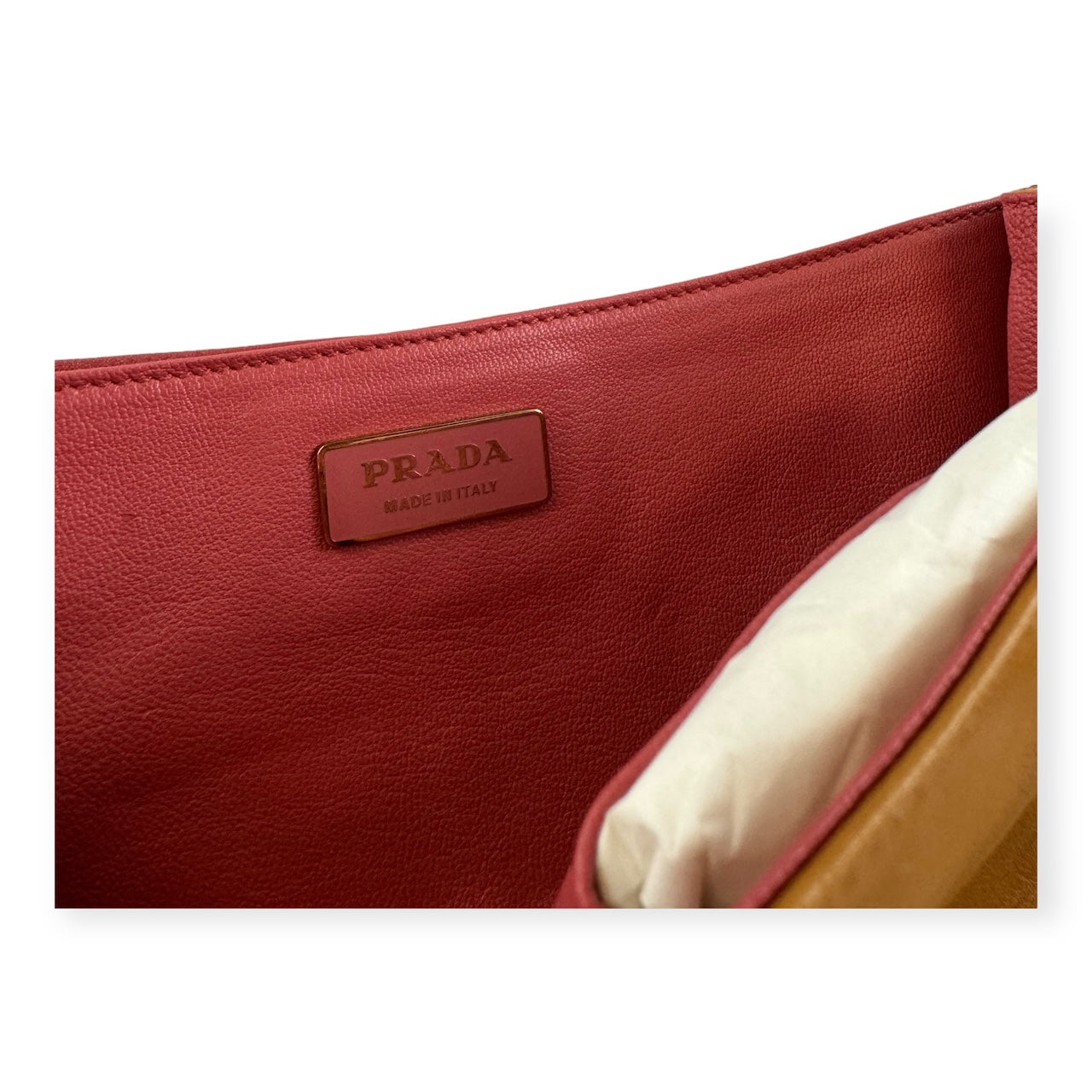 PRADA Studded Chain Shoulder Bag in Scotch