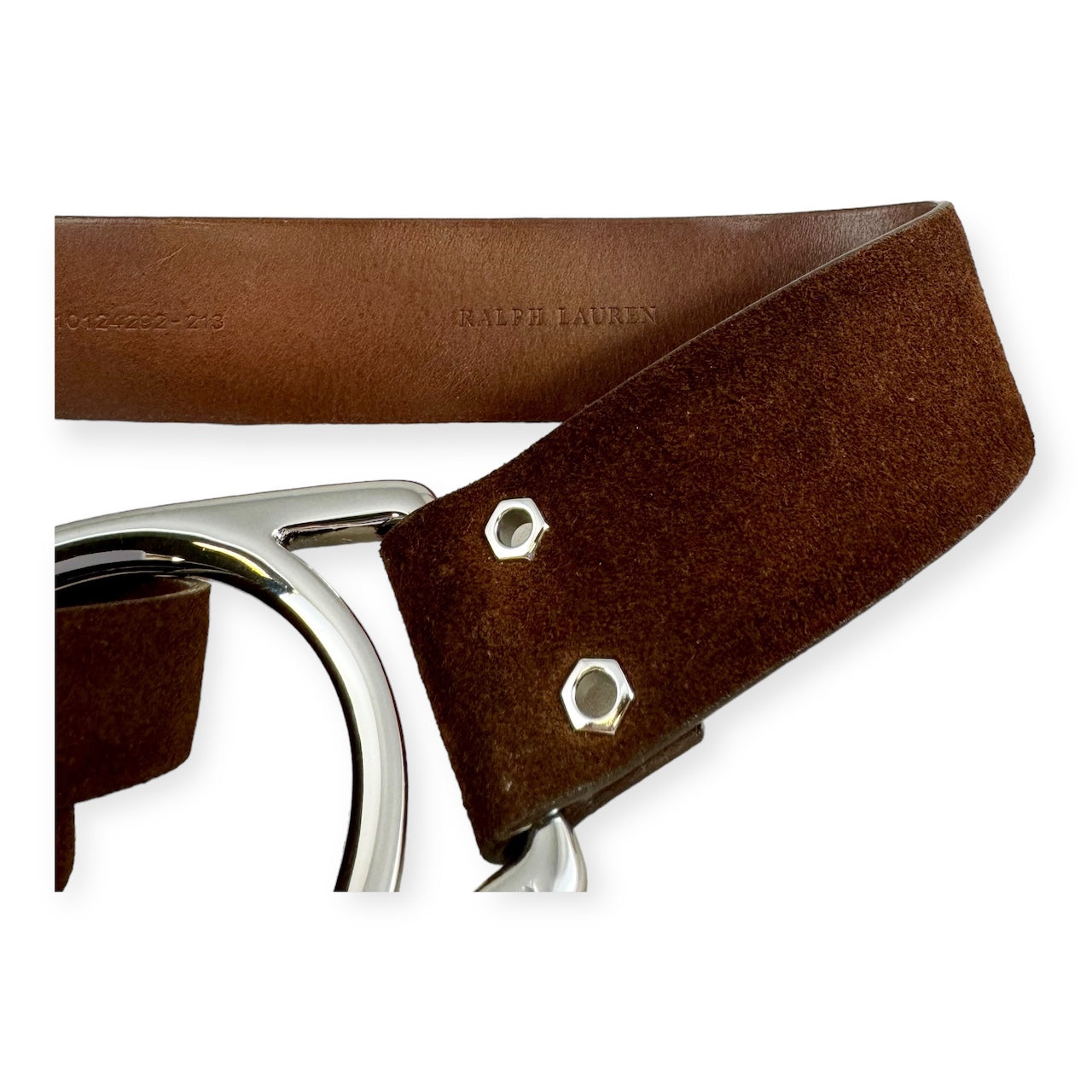 RALPH LAUREN Suede Strap Belt in Brown | Size Small