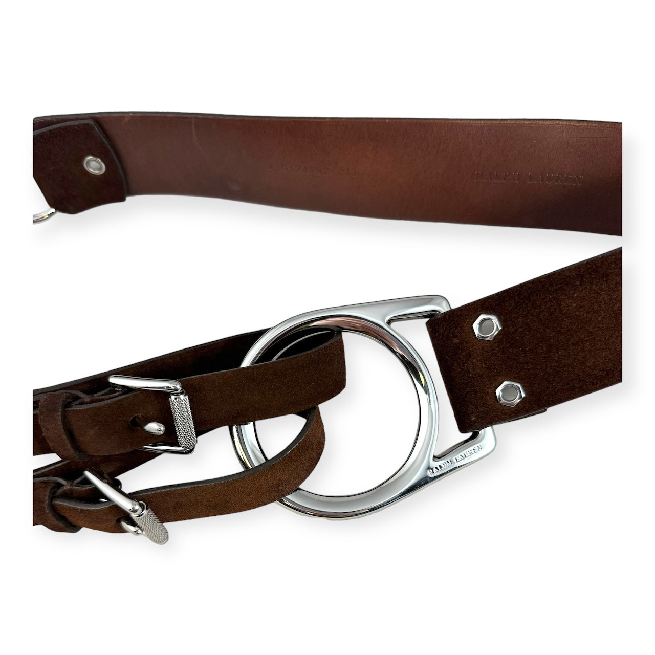 RALPH LAUREN Suede Strap Belt in Brown | Size Small