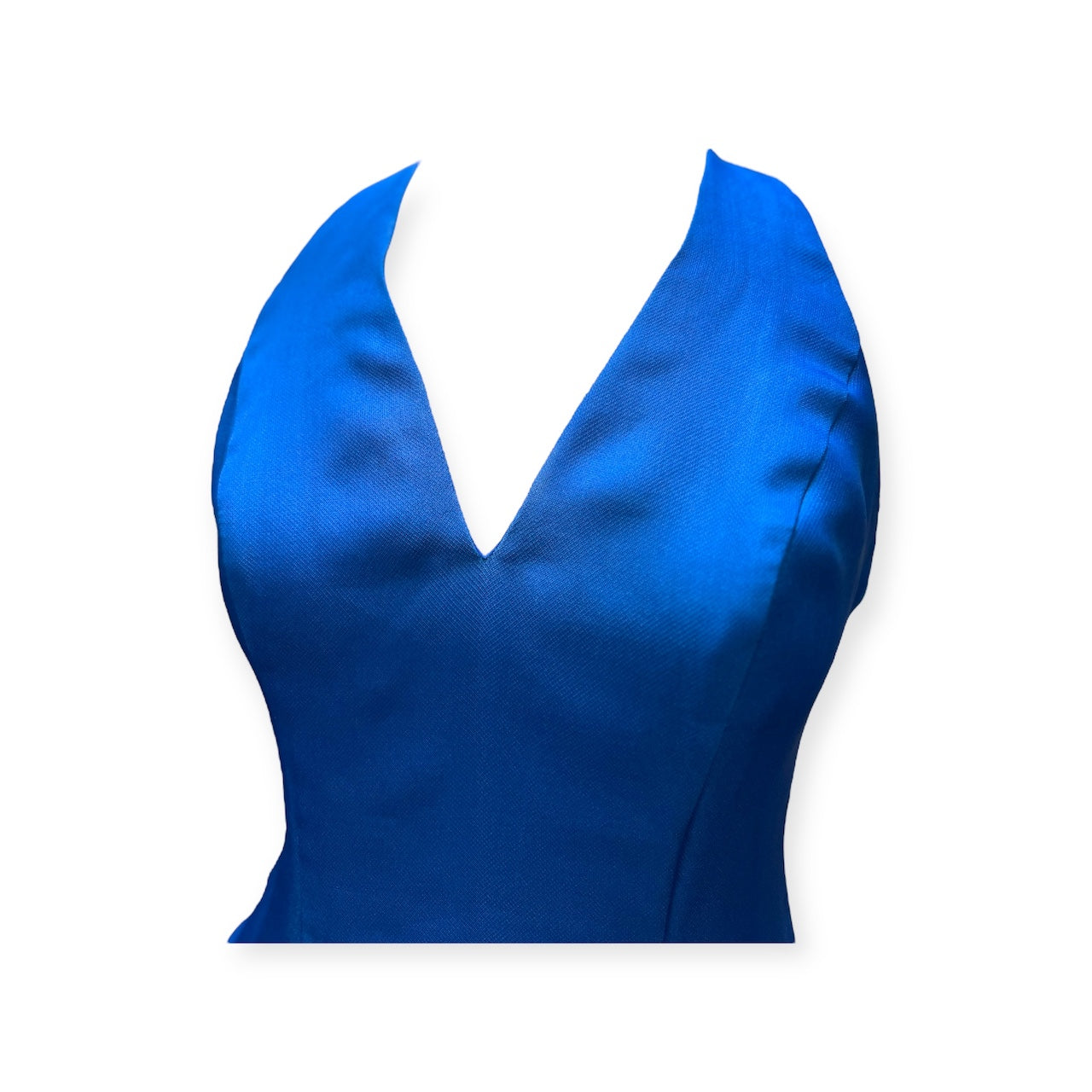 RALPH LAUREN Halter Ruffle Dress in Cobalt | Size 4