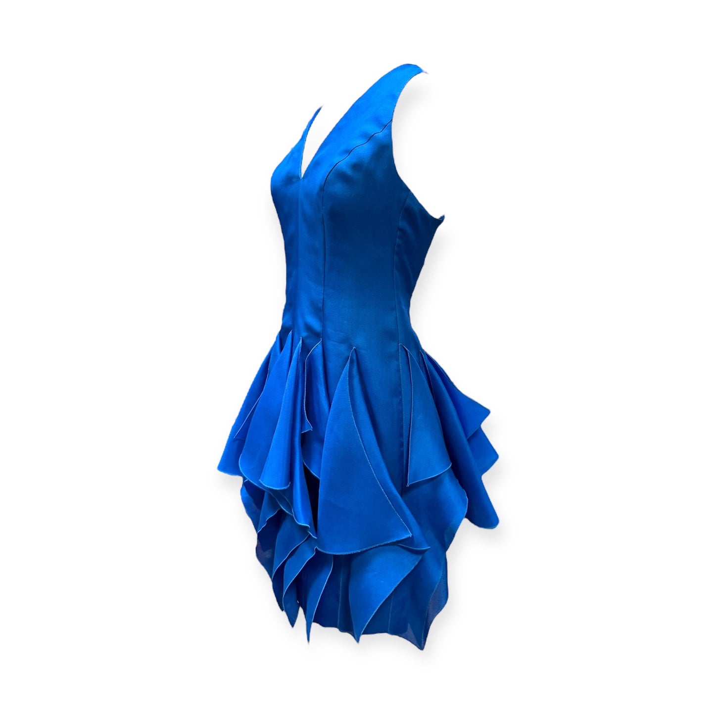RALPH LAUREN Halter Ruffle Dress in Cobalt | Size 4