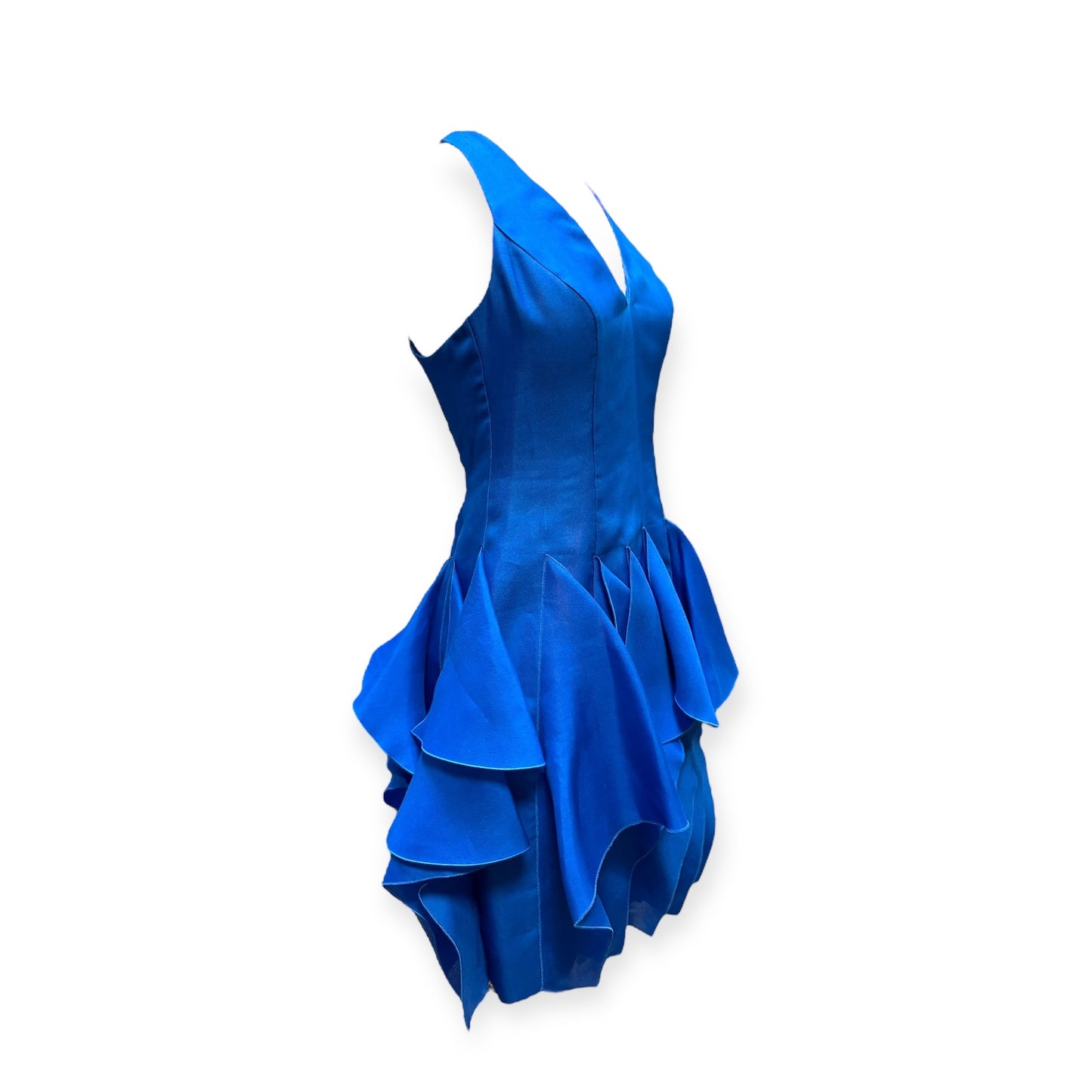 RALPH LAUREN Halter Ruffle Dress in Cobalt | Size 4