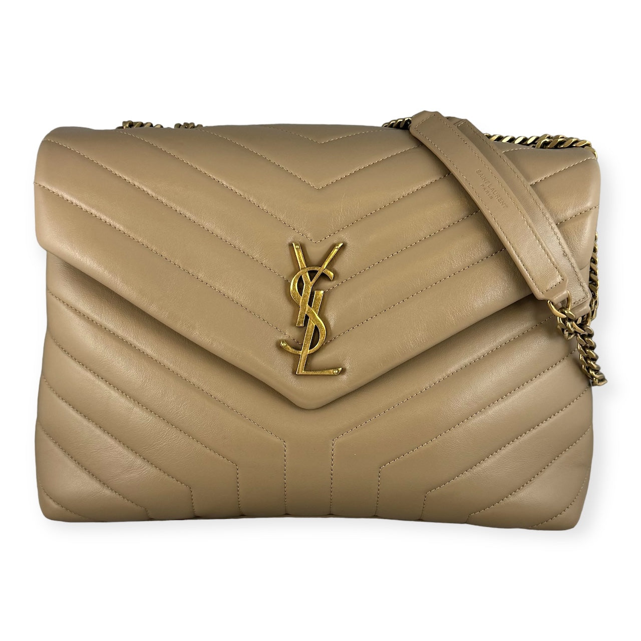 SAINT LAURENT Loulou Medium Bag in Nude