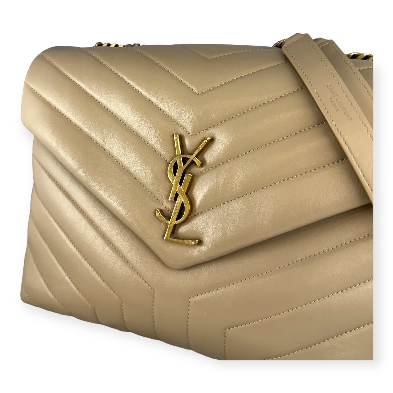 SAINT LAURENT Loulou Medium Bag in Nude