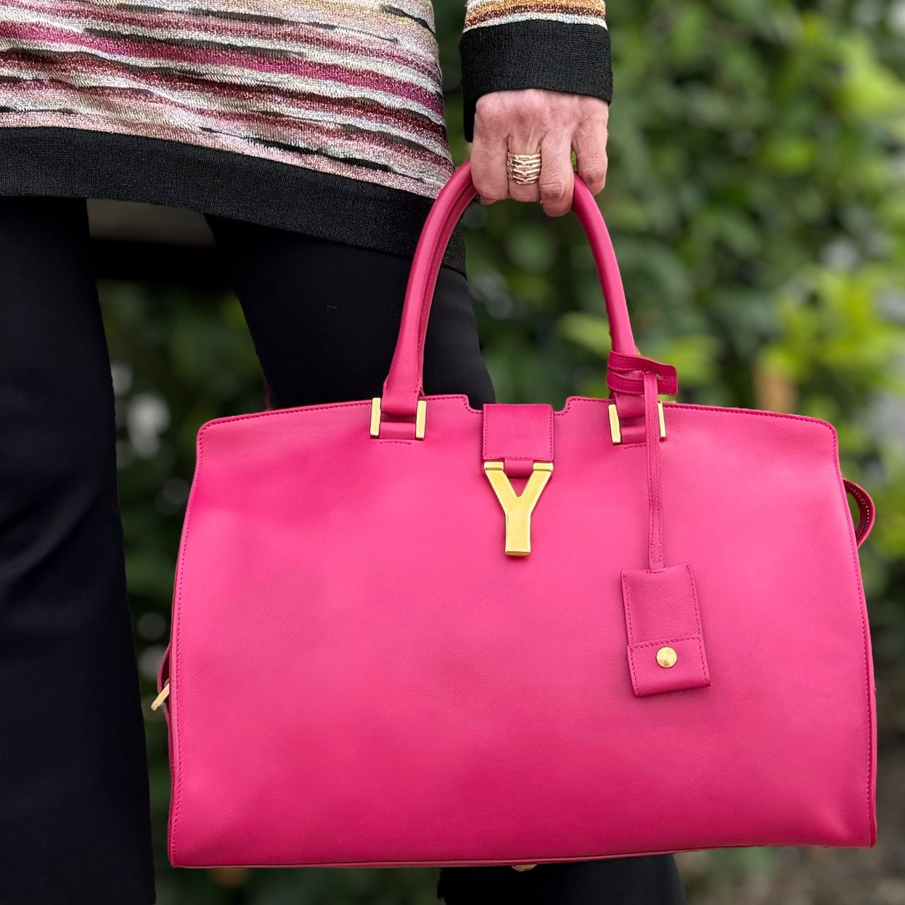 SAINT LAURENT Ligne Y Medium Cabas in Pink