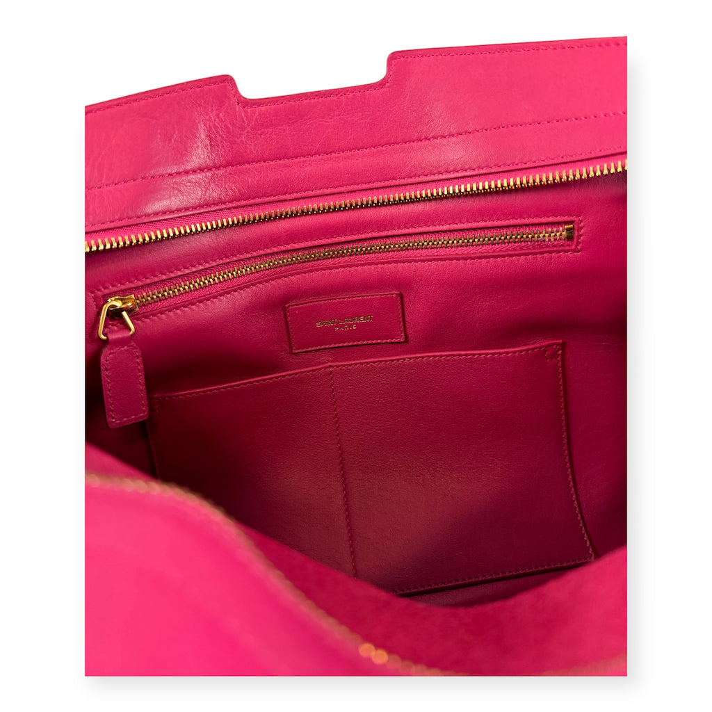 SAINT LAURENT Ligne Y Medium Cabas in Pink