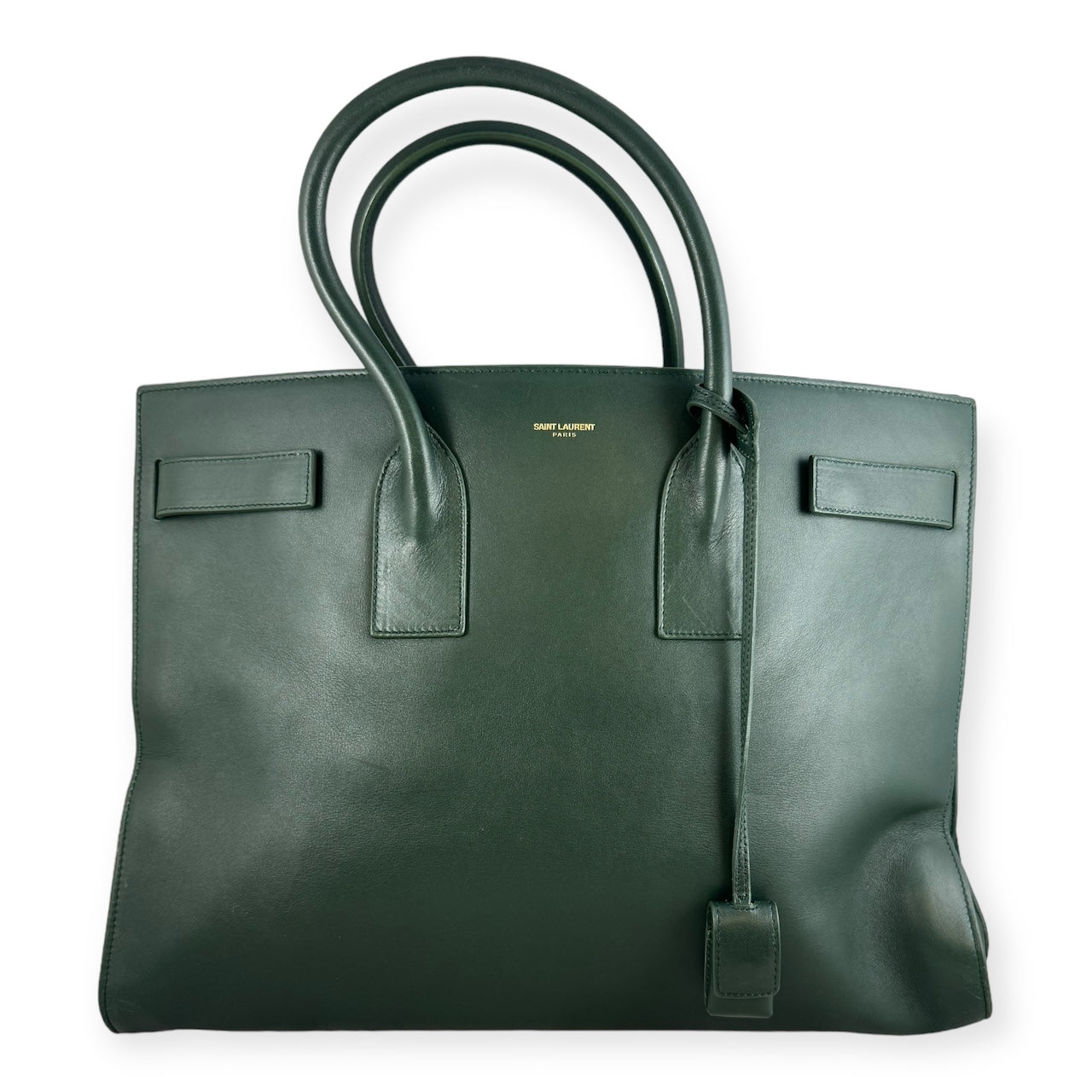 SAINT LAURENT Large Sac De Jour Tote Bag in Green