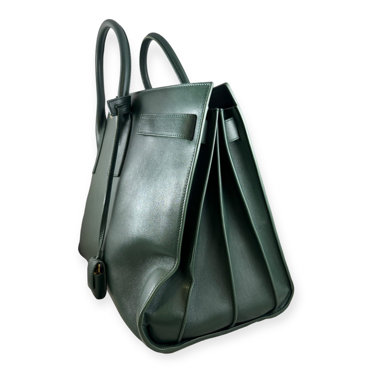 SAINT LAURENT Large Sac De Jour Tote Bag in Green