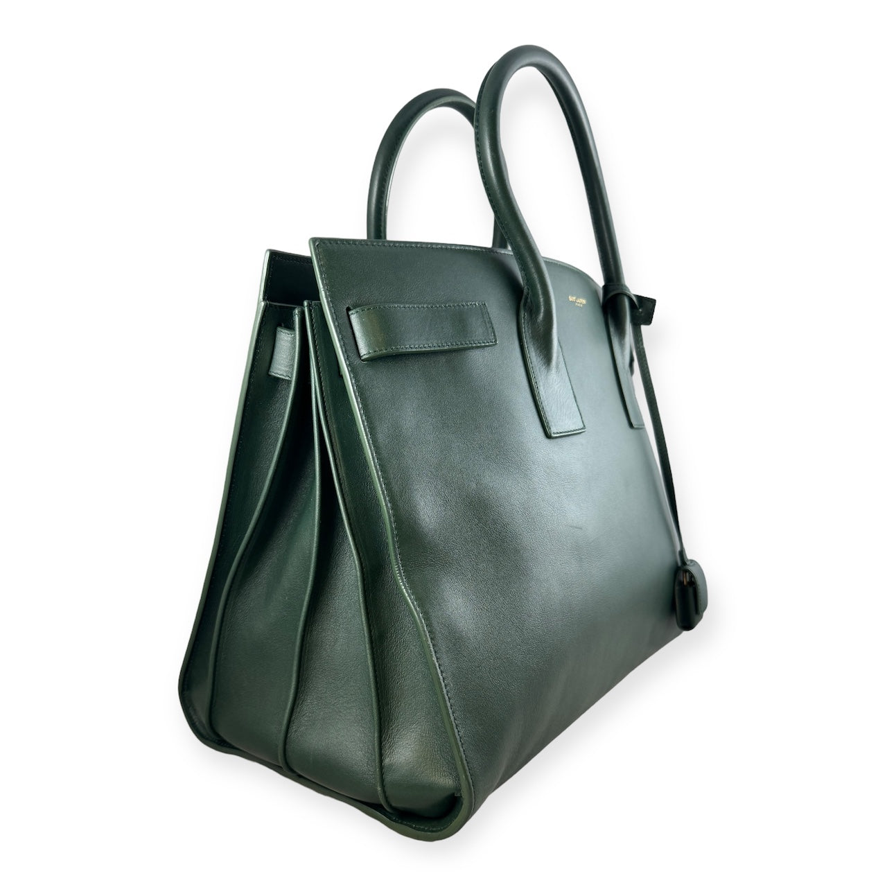 SAINT LAURENT Large Sac De Jour Tote Bag in Green