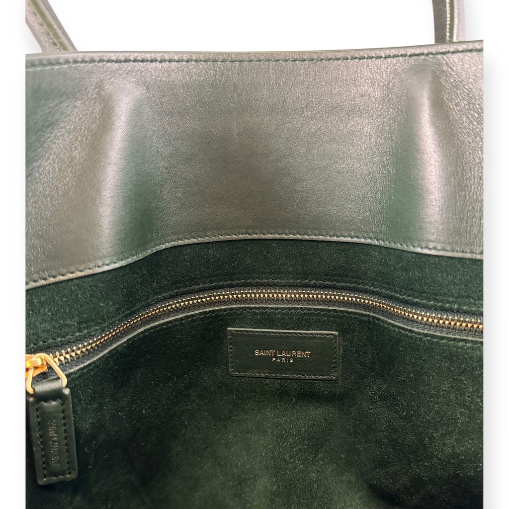 SAINT LAURENT Large Sac De Jour Tote Bag in Green