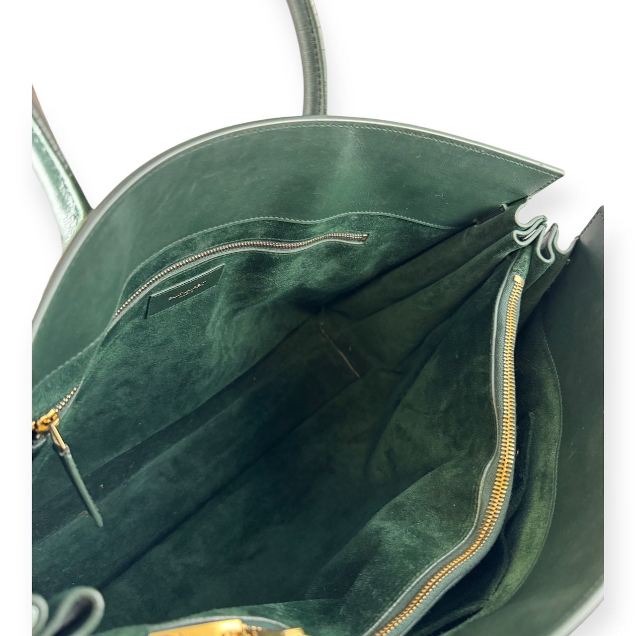 SAINT LAURENT Large Sac De Jour Tote Bag in Green
