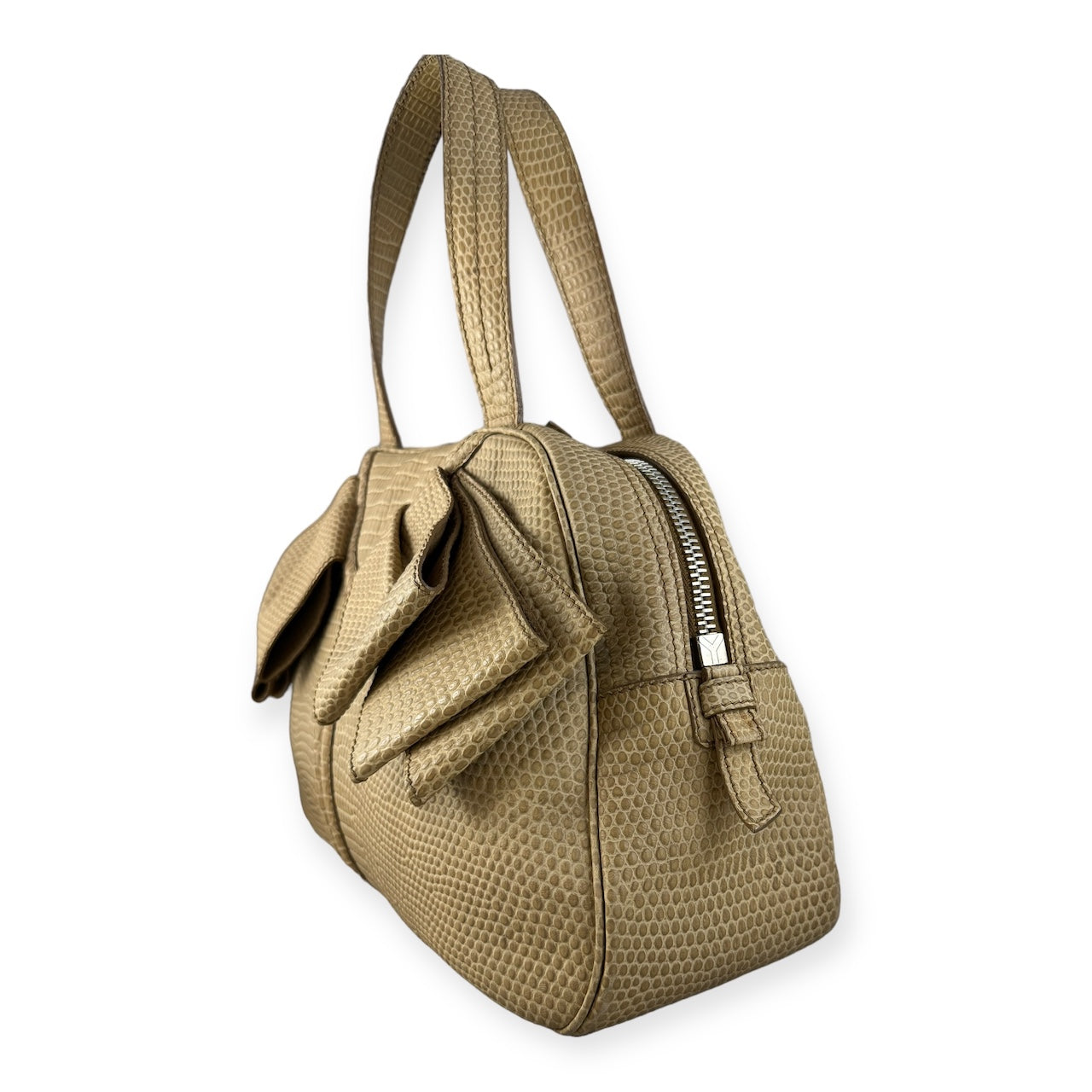 SAINT LAURENT Sac Y Bow Handbag in Nude