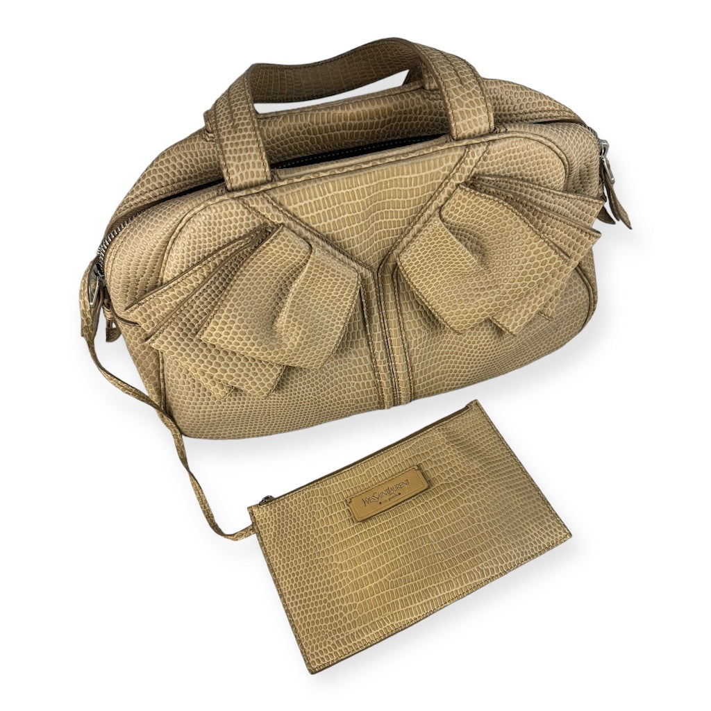 SAINT LAURENT Sac Y Bow Handbag in Nude