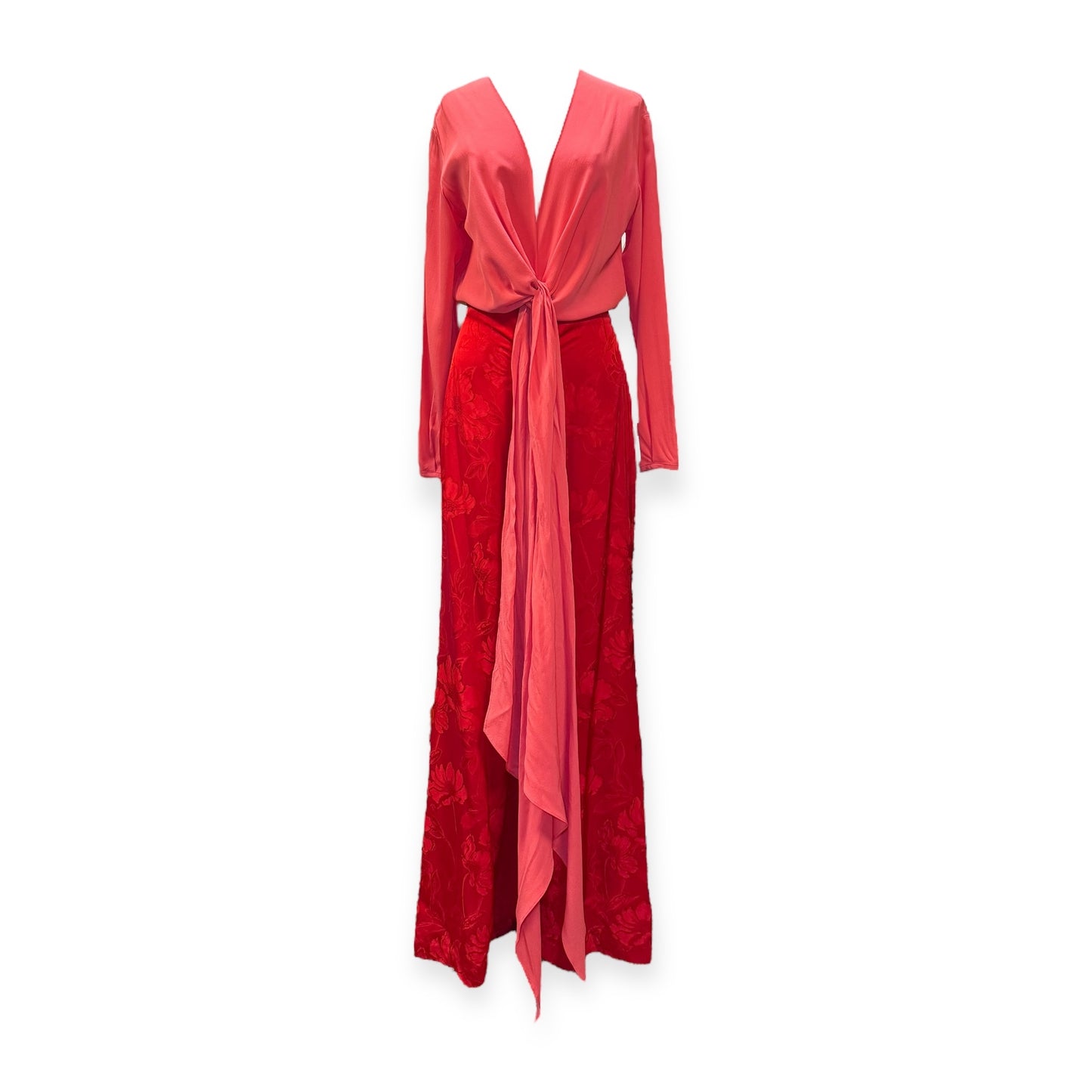 SILVIA TCHERASSI Kalamary Jumpsuit in Coral Red | Size Medium