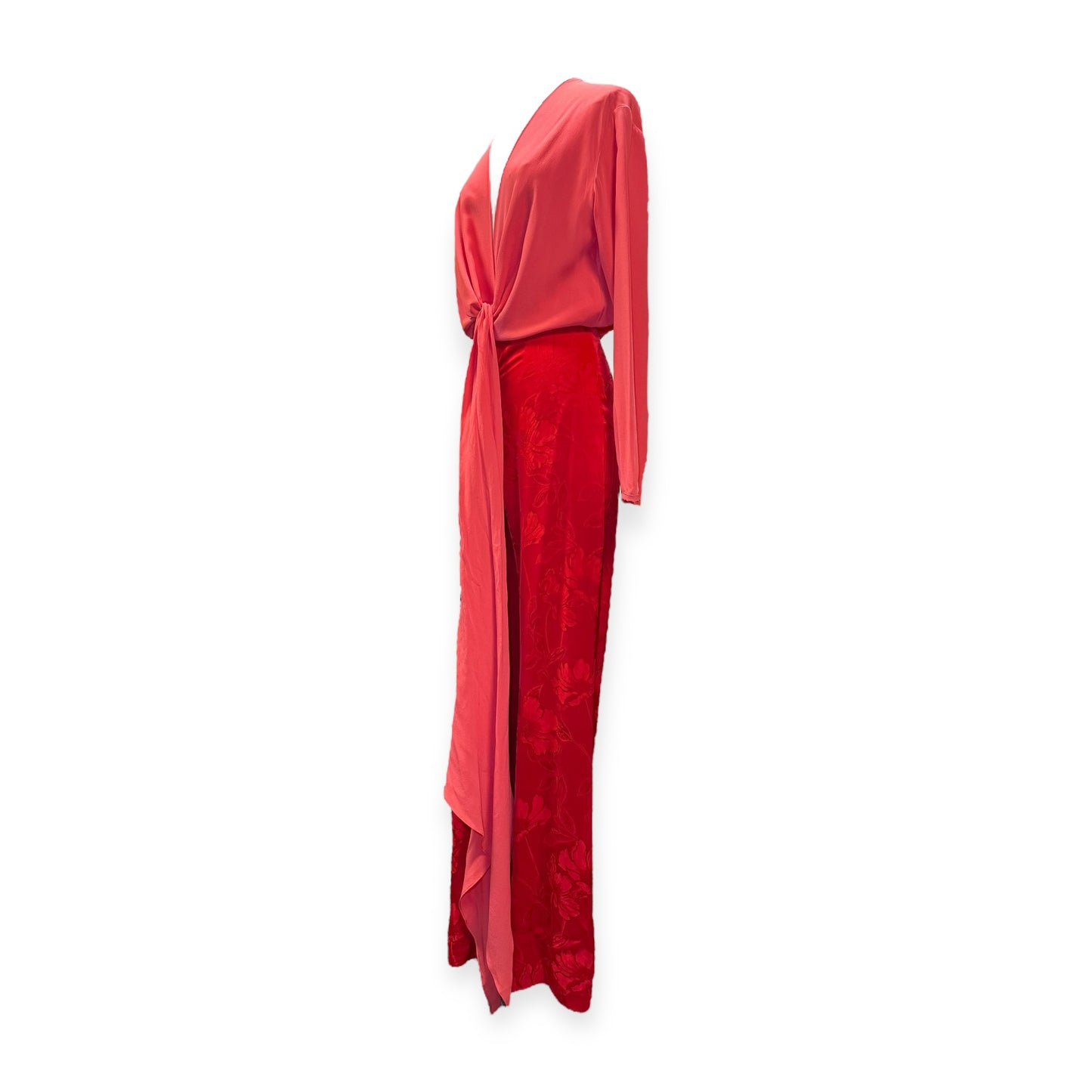 SILVIA TCHERASSI Kalamary Jumpsuit in Coral Red | Size Medium