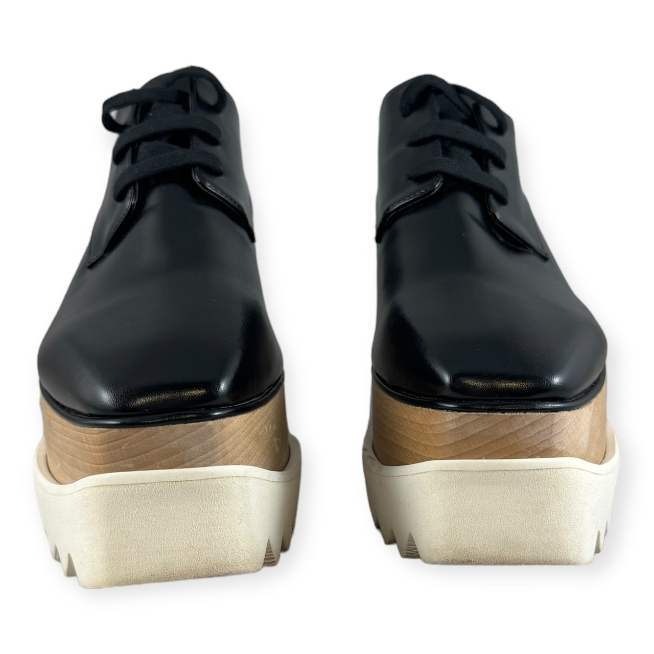 STELLA MCCARTNEY Elyse Platform Lace-Up Sneakers in Black | Size 37